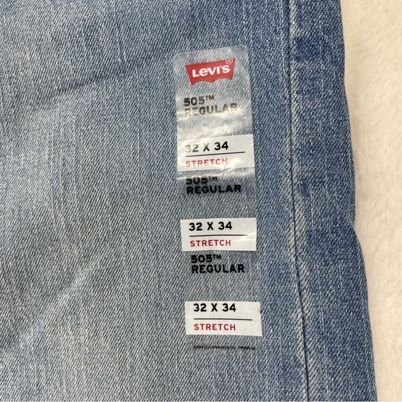 Levi's Levi 505 Regular Fit Size 32x34 Straight Leg 5 Pocket Jeans Blue NWT - Picture 3 of 5